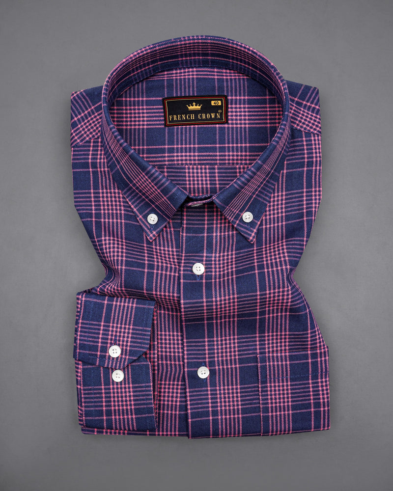 Rhino Navy Blue with Froly Pink Twill Windowpane Premium Cotton Shirt 8412-BD-38, 8412-BD-H-38, 8412-BD-39,8412-BD-H-39, 8412-BD-40, 8412-BD-H-40, 8412-BD-42, 8412-BD-H-42, 8412-BD-44, 8412-BD-H-44, 8412-BD-46, 8412-BD-H-46, 8412-BD-48, 8412-BD-H-48, 8412-BD-50, 8412-BD-H-50, 8412-BD-52, 8412-BD-H-52