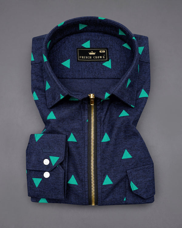 Tangaroa Navy Blue with Cyan Green Triangle Printed Flannel Designer Overshirt with Zipper Closure 8447-OS-FP-38,8447-OS-FP-H-38,8447-OS-FP-39,8447-OS-FP-H-39,8447-OS-FP-40,8447-OS-FP-H-40,8447-OS-FP-42,8447-OS-FP-H-42,8447-OS-FP-44,8447-OS-FP-H-44,8447-OS-FP-46,8447-OS-FP-H-46,8447-OS-FP-48,8447-OS-FP-H-48,8447-OS-FP-50,8447-OS-FP-H-50,8447-OS-FP-52,8447-OS-FP-H-52