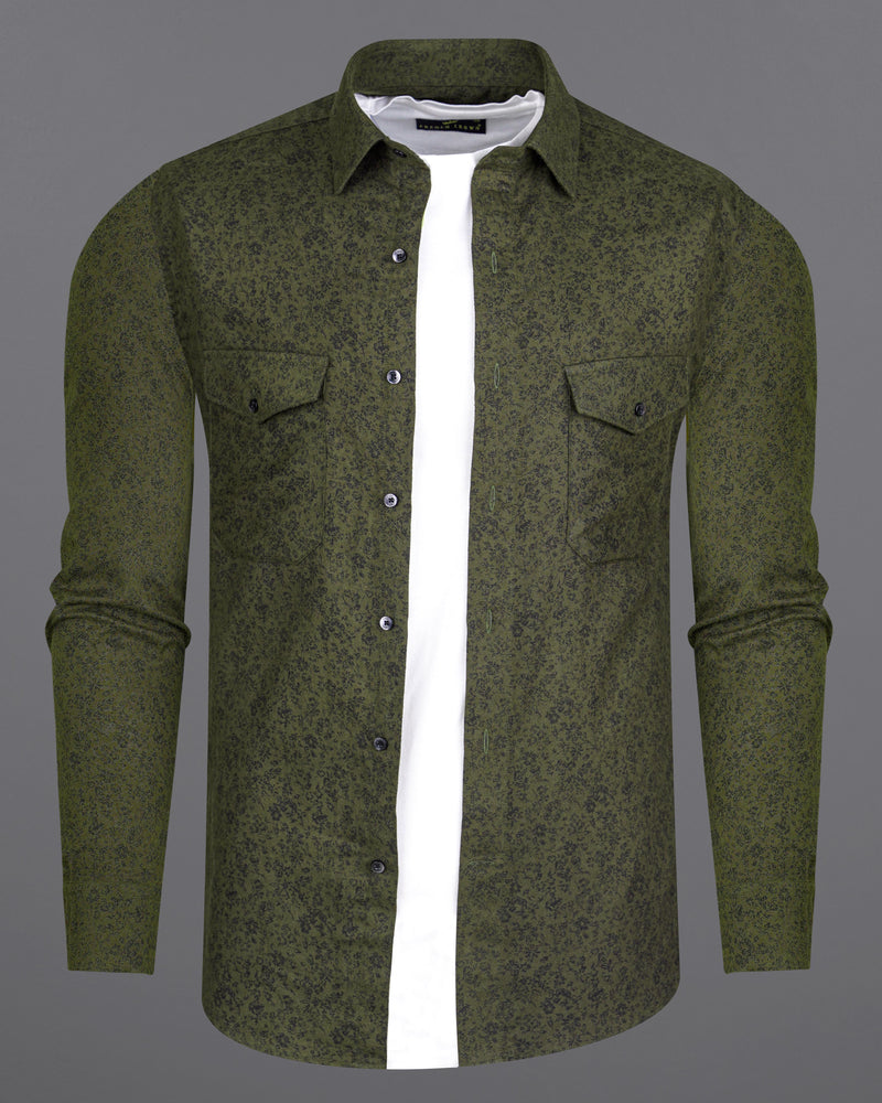 Taupe Green Ditsy Printed Flannel Designer Overshirt  8450-OS-FP-38,8450-OS-FP-H-38,8450-OS-FP-39,8450-OS-FP-H-39,8450-OS-FP-40,8450-OS-FP-H-40,8450-OS-FP-42,8450-OS-FP-H-42,8450-OS-FP-44,8450-OS-FP-H-44,8450-OS-FP-46,8450-OS-FP-H-46,8450-OS-FP-48,8450-OS-FP-H-48,8450-OS-FP-50,8450-OS-FP-H-50,8450-OS-FP-52,8450-OS-FP-H-52