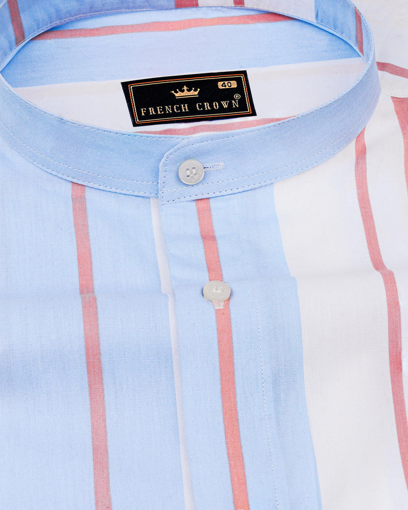 Bright White with Tropical Sky Blue and Daisy Pink Striped Premium Cotton Shirt 8453-M-38,8453-M-H-38,8453-M-39,8453-M-H-39,8453-M-40,8453-M-H-40,8453-M-42,8453-M-H-42,8453-M-44,8453-M-H-44,8453-M-46,8453-M-H-46,8453-M-48,8453-M-H-48,8453-M-50,8453-M-H-50,8453-M-52,8453-M-H-52