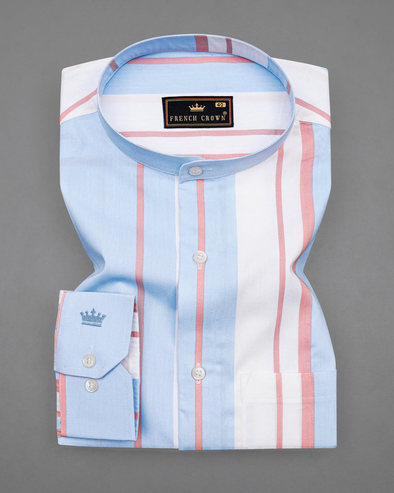 Bright White with Tropical Sky Blue and Daisy Pink Striped Premium Cotton Shirt 8453-M-38,8453-M-H-38,8453-M-39,8453-M-H-39,8453-M-40,8453-M-H-40,8453-M-42,8453-M-H-42,8453-M-44,8453-M-H-44,8453-M-46,8453-M-H-46,8453-M-48,8453-M-H-48,8453-M-50,8453-M-H-50,8453-M-52,8453-M-H-52