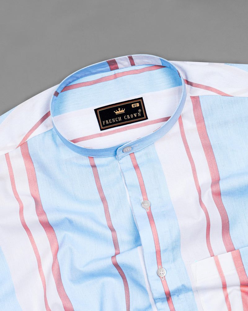 Bright White with Tropical Sky Blue and Daisy Pink Striped Premium Cotton Shirt 8453-M-38,8453-M-H-38,8453-M-39,8453-M-H-39,8453-M-40,8453-M-H-40,8453-M-42,8453-M-H-42,8453-M-44,8453-M-H-44,8453-M-46,8453-M-H-46,8453-M-48,8453-M-H-48,8453-M-50,8453-M-H-50,8453-M-52,8453-M-H-52