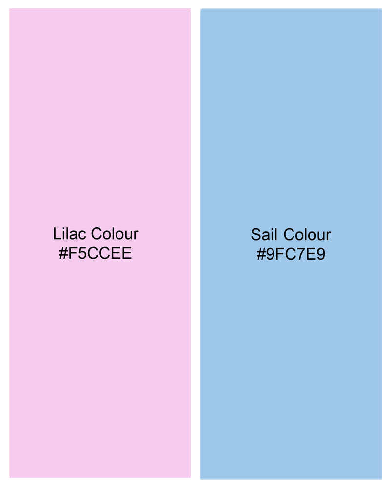 Lilac Pink and Sail Blue Gingham Premium Cotton Designer Shirt