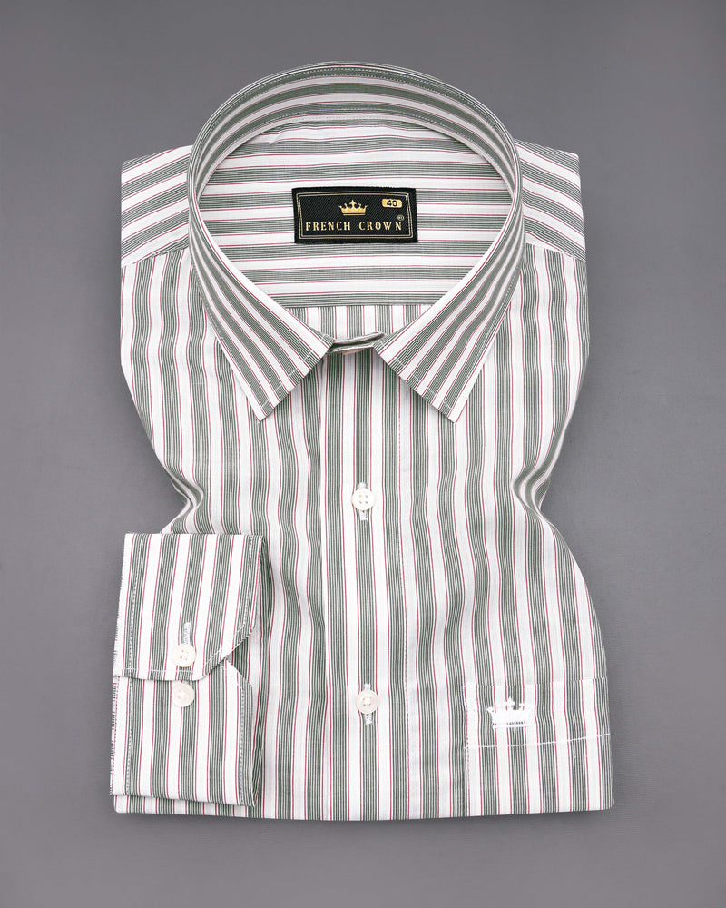 Bright White with Mallard Green and Monza Red Striped Premium Cotton Shirt 8493-38,8493-H-38,8493-39,8493-H-39,8493-40,8493-H-40,8493-42,8493-H-42,8493-44,8493-H-44,8493-46,8493-H-46,8493-48,8493-H-48,8493-50,8493-H-50,8493-52,8493-H-52