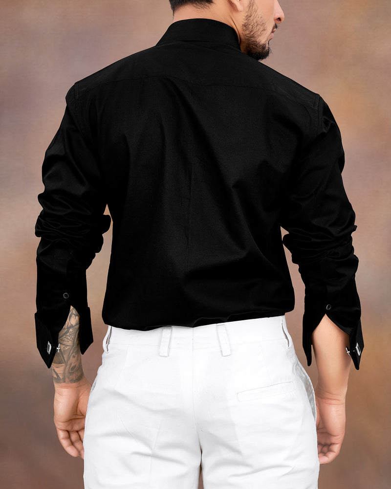 Jade Black premium Cotton Tuxedo Shirt
