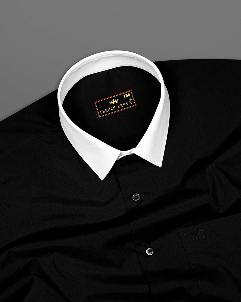 Jade Black with White Collar and Cuffs Premium Cotton Shirt 8524-WCC-38,8524-WCC-H-38,8524-WCC-39,8524-WCC-H-39,8524-WCC-40,8524-WCC-H-40,8524-WCC-42,8524-WCC-H-42,8524-WCC-44,8524-WCC-H-44,8524-WCC-46,8524-WCC-H-46,8524-WCC-48,8524-WCC-H-48,8524-WCC-50,8524-WCC-H-50,8524-WCC-52,8524-WCC-H-52