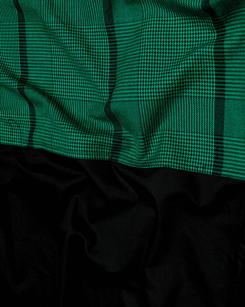 Spruce Green Plaid with Jade Black Houndstooth Designer Hooded Overshirt 8533-P123-38,8533-P123-H-38,8533-P123-389,8533-P123-389,8533-P123-40,8533-P123-H-40,8533-P123-402,8533-P123-402,8533-P123-404,8533-P123-404,8533-P123-406,8533-P123-406,8533-P123-408,8533-P123-408,8533-P123-50,8533-P123-H-50,8533-P123-502,8533-P123-502
