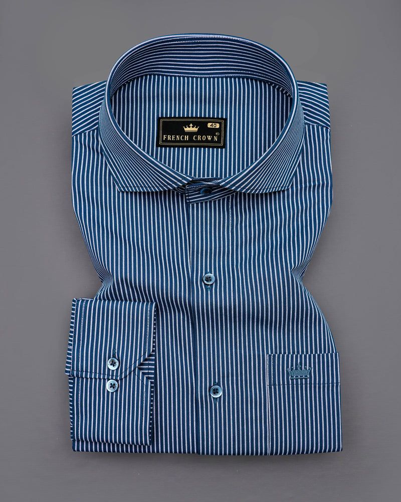 Downriver Blue with Bright White Striped Dobby Textured Premium Giza Cotton Shirt  8558-CA-BLE-38,8558-CA-BLE-H-38,8558-CA-BLE-39,8558-CA-BLE-H-39,8558-CA-BLE-40,8558-CA-BLE-H-40,8558-CA-BLE-42,8558-CA-BLE-H-42,8558-CA-BLE-44,8558-CA-BLE-H-44,8558-CA-BLE-46,8558-CA-BLE-H-46,8558-CA-BLE-48,8558-CA-BLE-H-48,8558-CA-BLE-50,8558-CA-BLE-H-50,8558-CA-BLE-52,8558-CA-BLE-H-52