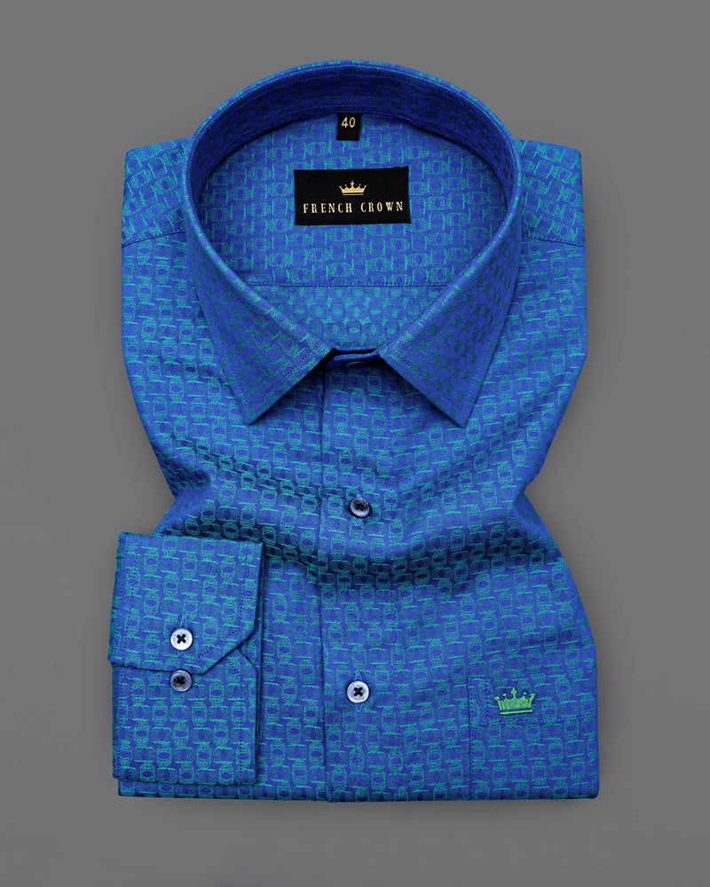 Cobalt Blue Jacquard textured Premium Giza Cotton Shirt  8561-BLE-38,8561-BLE-H-38,8561-BLE-39,8561-BLE-H-39,8561-BLE-40,8561-BLE-H-40,8561-BLE-42,8561-BLE-H-42,8561-BLE-44,8561-BLE-H-44,8561-BLE-46,8561-BLE-H-46,8561-BLE-48,8561-BLE-H-48,8561-BLE-50,8561-BLE-H-50,8561-BLE-52,8561-BLE-H-52