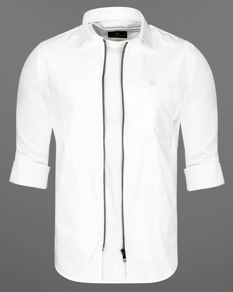 Bright White Dobby Textured Premium Giza Cotton Designer Overshirt with Zipper Closure 8581-P75-38,8581-P75-H-38,8581-P75-39,8581-P75-H-39,8581-P75-40,8581-P75-H-40,8581-P75-42,8581-P75-H-42,8581-P75-44,8581-P75-H-44,8581-P75-46,8581-P75-H-46,8581-P75-48,8581-P75-H-48,8581-P75-50,8581-P75-H-50,8581-P75-52,8581-P75-H-52