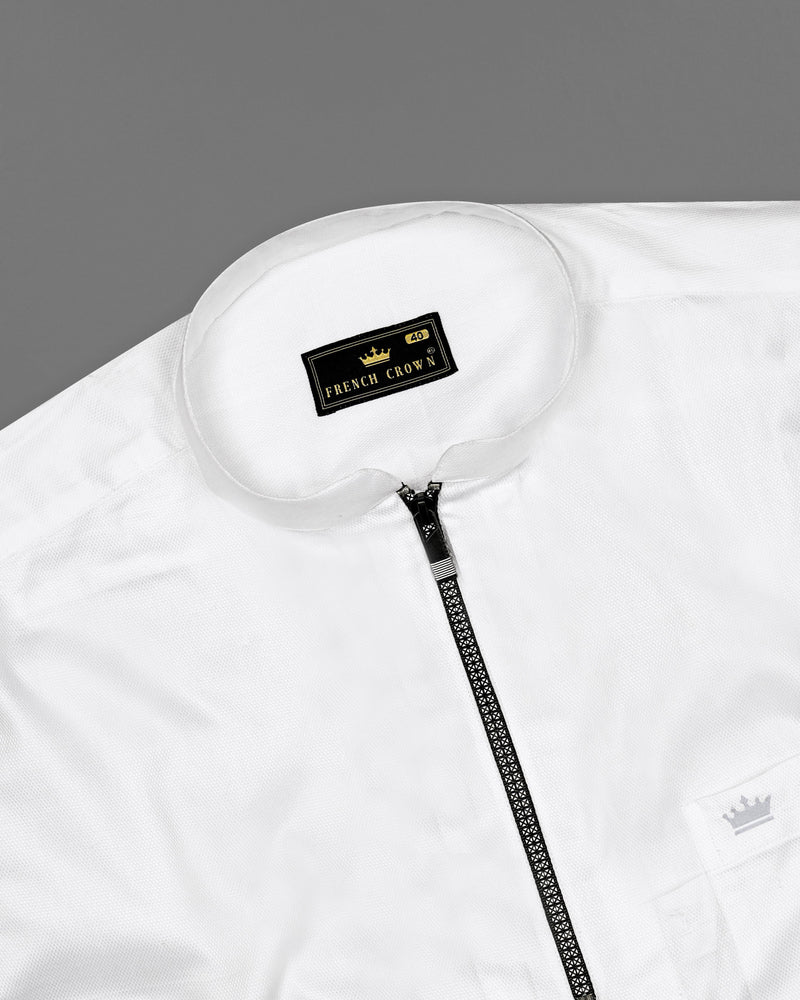 Bright White Dobby Textured Premium Giza Cotton Shirt With Zipper Closure 8583-M-P76-38,8583-M-P76-H-38,8583-M-P76-39,8583-M-P76-H-39,8583-M-P76-40,8583-M-P76-H-40,8583-M-P76-42,8583-M-P76-H-42,8583-M-P76-44,8583-M-P76-H-44,8583-M-P76-46,8583-M-P76-H-46,8583-M-P76-48,8583-M-P76-H-48,8583-M-P76-50,8583-M-P76-H-50,8583-M-P76-52,8583-M-P76-H-52