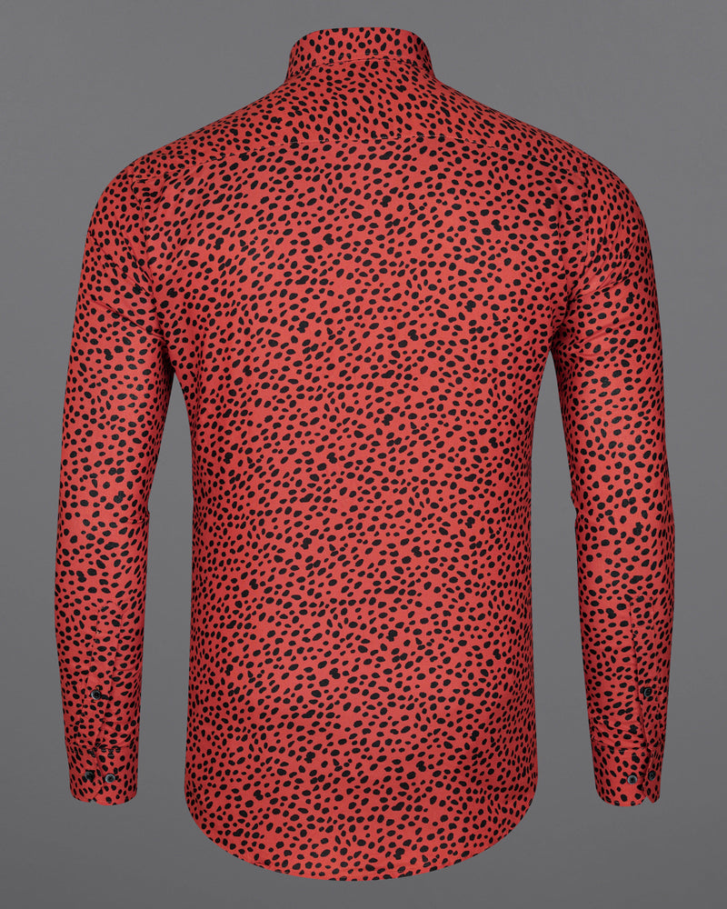 Mahogany Red Leopard Printed Premium Tencel Shirt  8595-BLK-38,8595-BLK-H-38,8595-BLK-39,8595-BLK-H-39,8595-BLK-40,8595-BLK-H-40,8595-BLK-42,8595-BLK-H-42,8595-BLK-44,8595-BLK-H-44,8595-BLK-46,8595-BLK-H-46,8595-BLK-48,8595-BLK-H-48,8595-BLK-50,8595-BLK-H-50,8595-BLK-52,8595-BLK-H-52