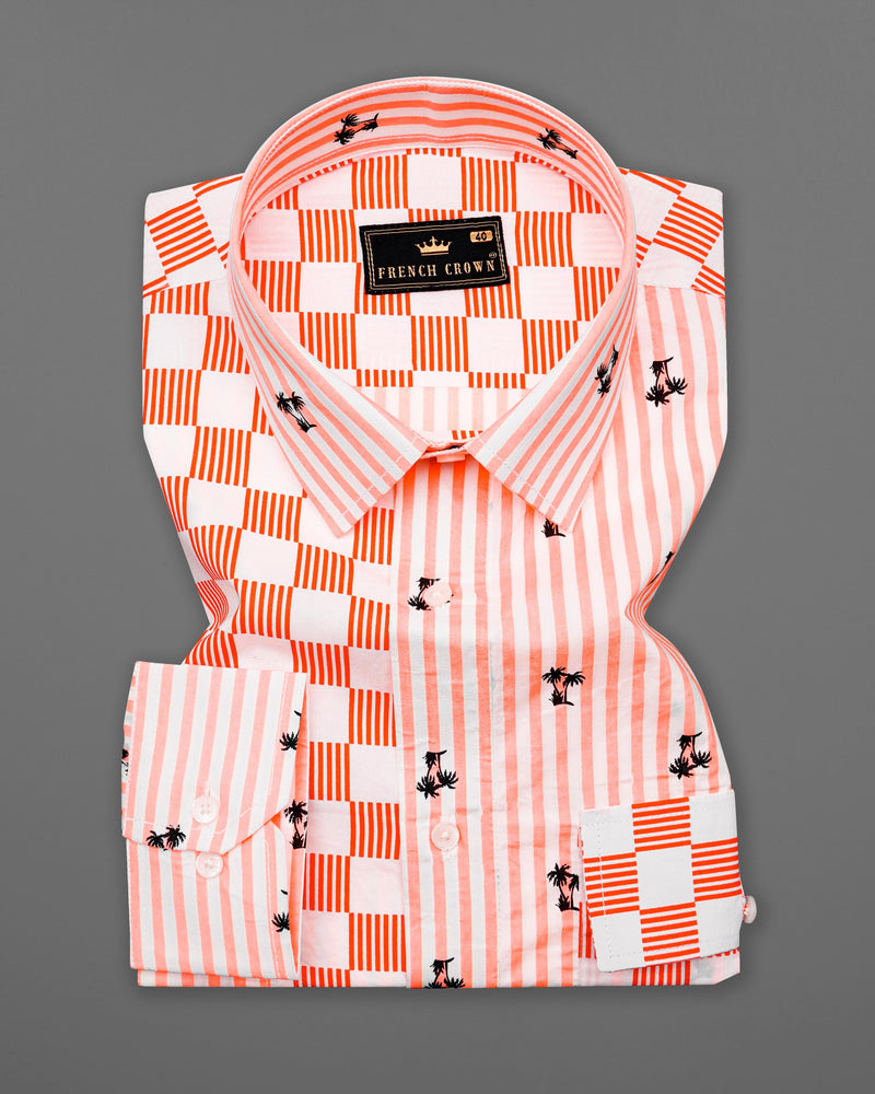 Scarlet Red with White Checked and Striped Premium Cotton Designer Shirt  8598-FP-P147-38,8598-FP-P147-H-38,8598-FP-P147-39,8598-FP-P147-H-39,8598-FP-P147-40,8598-FP-P147-H-40,8598-FP-P147-42,8598-FP-P147-H-42,8598-FP-P147-44,8598-FP-P147-H-44,8598-FP-P147-46,8598-FP-P147-H-46,8598-FP-P147-48,8598-FP-P147-H-48,8598-FP-P147-50,8598-FP-P147-H-50,8598-FP-P147-52,8598-FP-P147-H-52