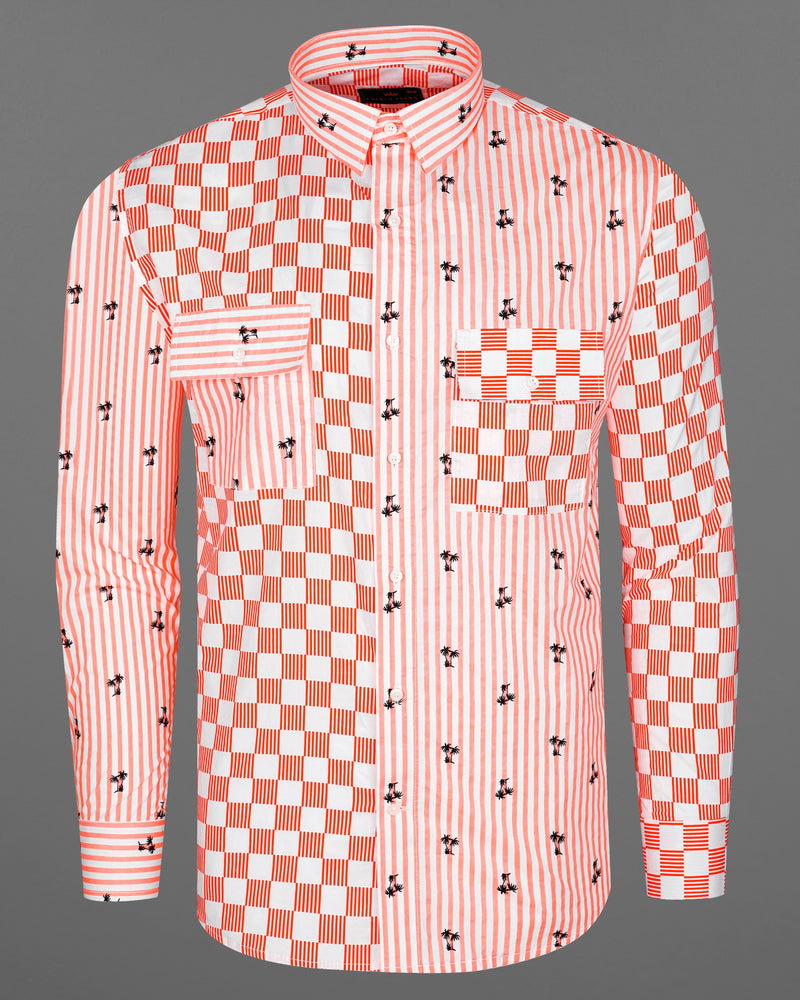 Scarlet Red with White Checked and Striped Premium Cotton Designer Shirt  8598-FP-P147-38,8598-FP-P147-H-38,8598-FP-P147-39,8598-FP-P147-H-39,8598-FP-P147-40,8598-FP-P147-H-40,8598-FP-P147-42,8598-FP-P147-H-42,8598-FP-P147-44,8598-FP-P147-H-44,8598-FP-P147-46,8598-FP-P147-H-46,8598-FP-P147-48,8598-FP-P147-H-48,8598-FP-P147-50,8598-FP-P147-H-50,8598-FP-P147-52,8598-FP-P147-H-52