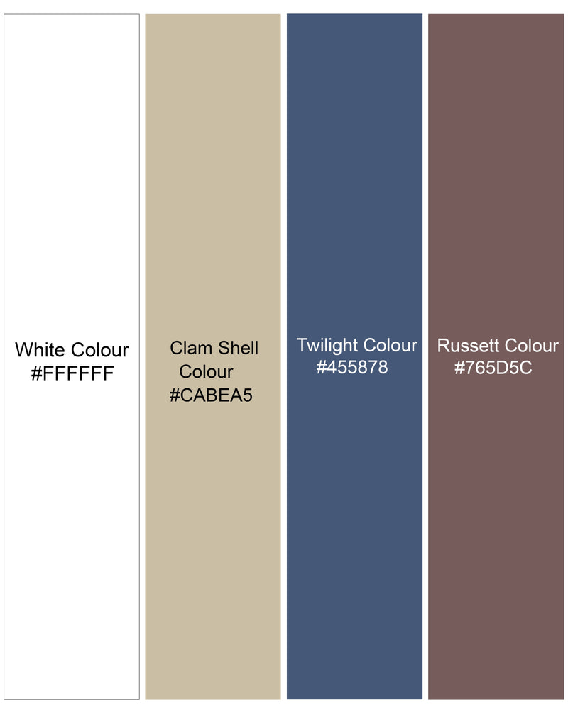 Bright White with Clam Shell Brown Multicolour Striped Premium Cotton Shirt  8633-38,8633-H-38,8633-39,8633-H-39,8633-40,8633-H-40,8633-42,8633-H-42,8633-44,8633-H-44,8633-46,8633-H-46,8633-48,8633-H-48,8633-50,8633-H-50,8633-52,8633-H-52