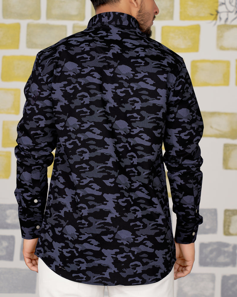 Scampi Blue with Jade Black Super Soft Premium Cotton Commando Shirt