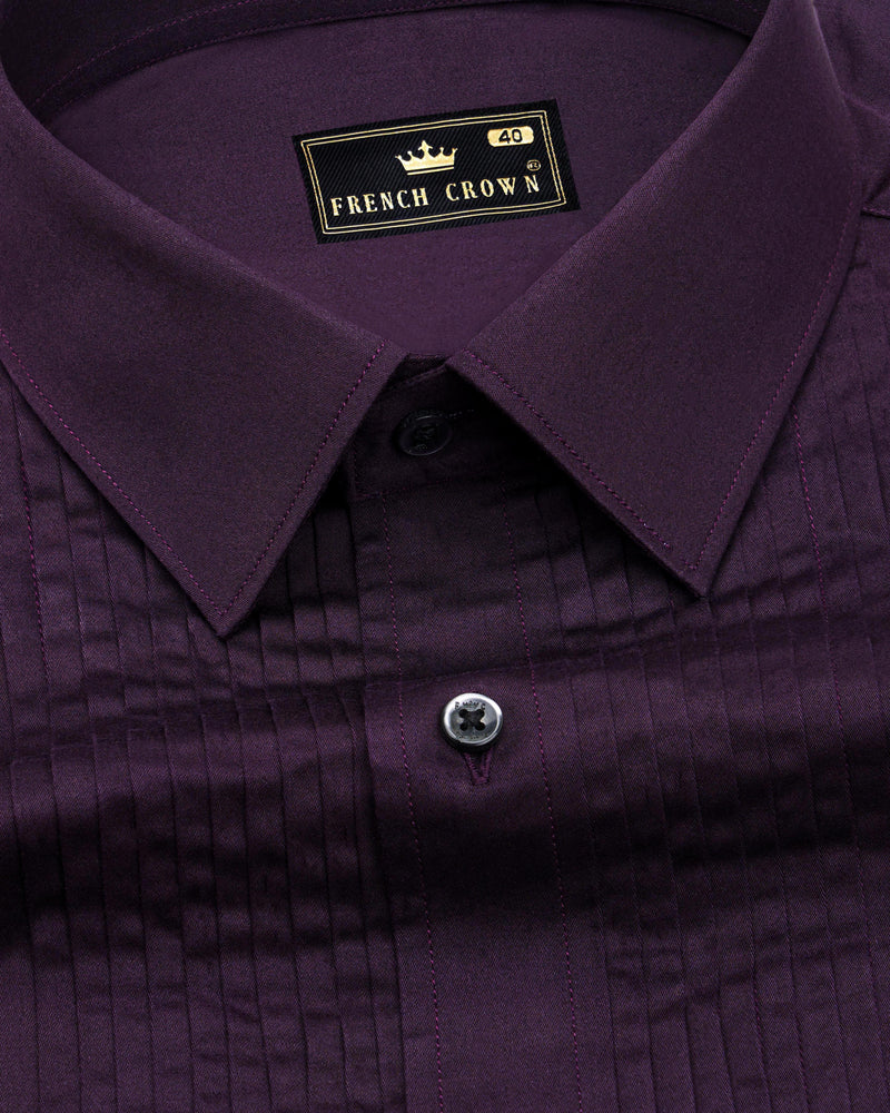 Tolopea Purple Snake Pleated Super Soft Premium Cotton Tuxedo Shirt