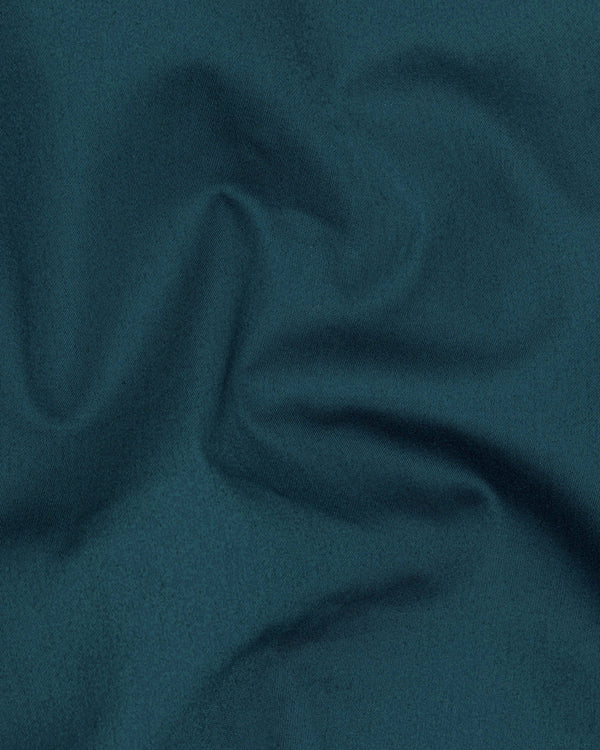 Nile Blue Snake Pleated Super Soft Premium Cotton Tuxedo Shirt