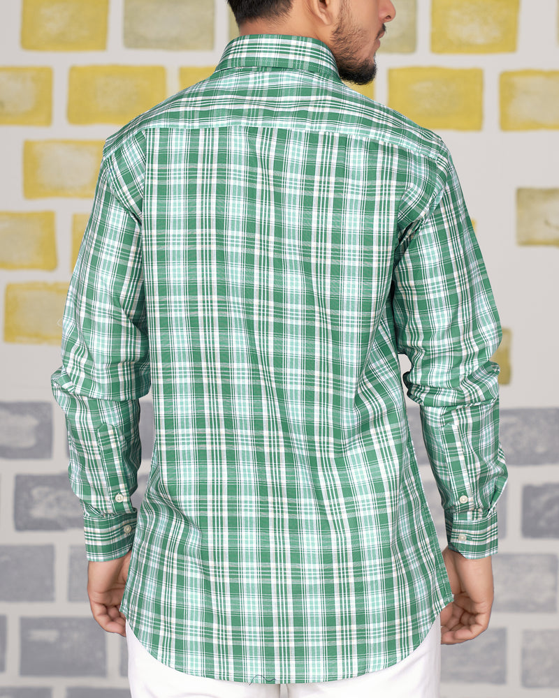 Viridian Green with Chinook Blue Plaid Premium Cotton Shirt