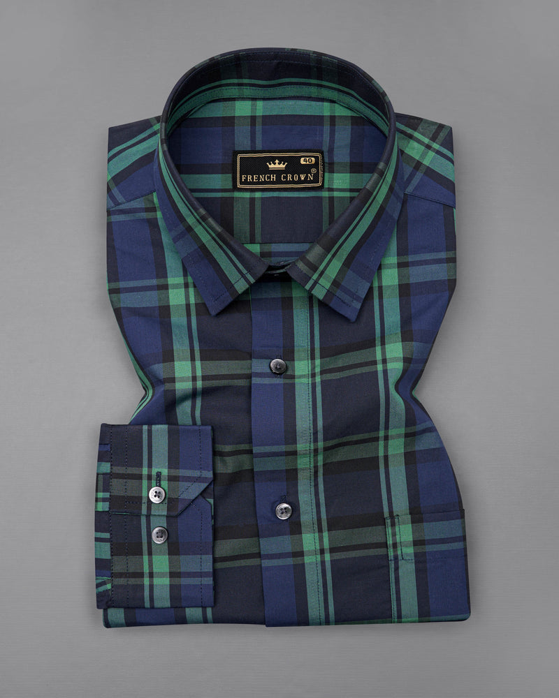 Tuna Navy Blue with Cactus Green Plaid Premium Cotton Shirt  8714-BLK-38,8714-BLK-H-38,8714-BLK-39,8714-BLK-H-39,8714-BLK-40,8714-BLK-H-40,8714-BLK-42,8714-BLK-H-42,8714-BLK-44,8714-BLK-H-44,8714-BLK-46,8714-BLK-H-46,8714-BLK-48,8714-BLK-H-48,8714-BLK-50,8714-BLK-H-50,8714-BLK-52,8714-BLK-H-52