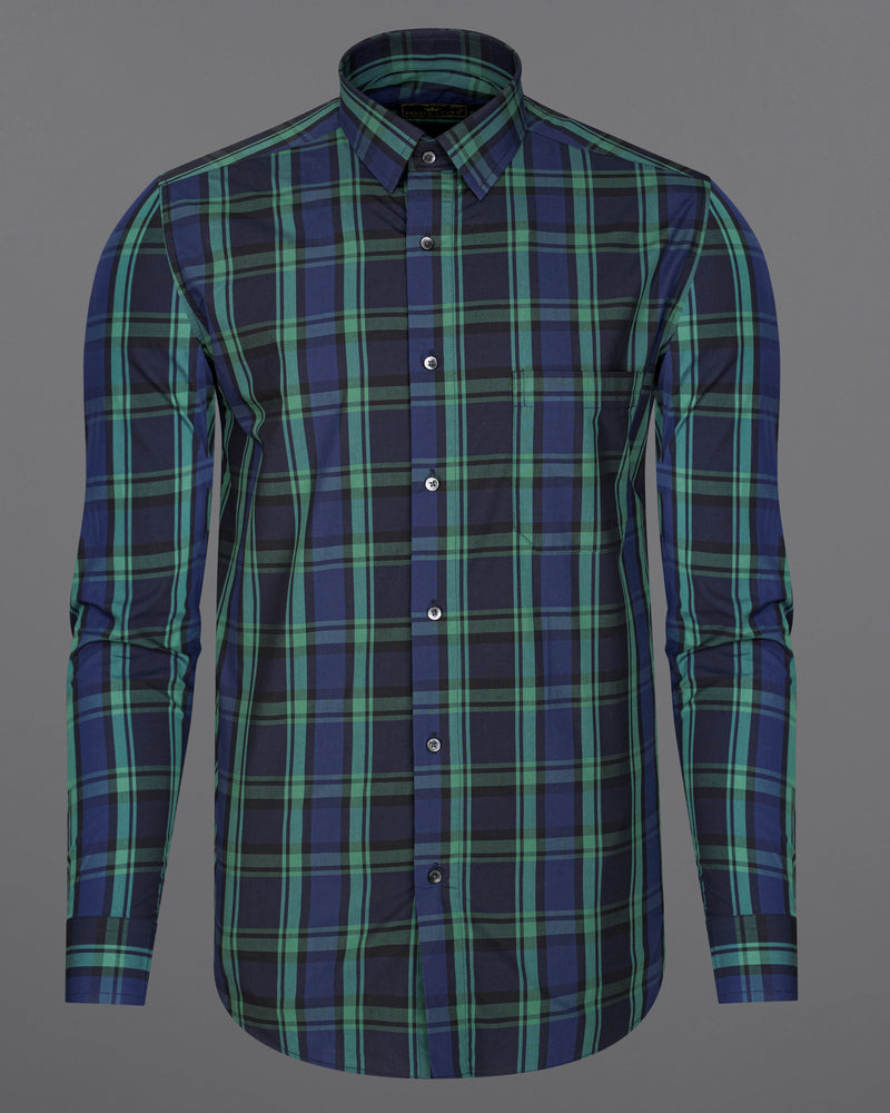 Tuna Navy Blue with Cactus Green Plaid Premium Cotton Shirt  8714-BLK-38,8714-BLK-H-38,8714-BLK-39,8714-BLK-H-39,8714-BLK-40,8714-BLK-H-40,8714-BLK-42,8714-BLK-H-42,8714-BLK-44,8714-BLK-H-44,8714-BLK-46,8714-BLK-H-46,8714-BLK-48,8714-BLK-H-48,8714-BLK-50,8714-BLK-H-50,8714-BLK-52,8714-BLK-H-52