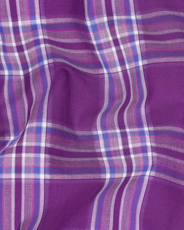 Byzantium Violet Plaid Dobby Textured Premium Giza Cotton Shirt  8717-38,8717-H-38,8717-39,8717-H-39,8717-40,8717-H-40,8717-42,8717-H-42,8717-44,8717-H-44,8717-46,8717-H-46,8717-48,8717-H-48,8717-50,8717-H-50,8717-52,8717-H-52