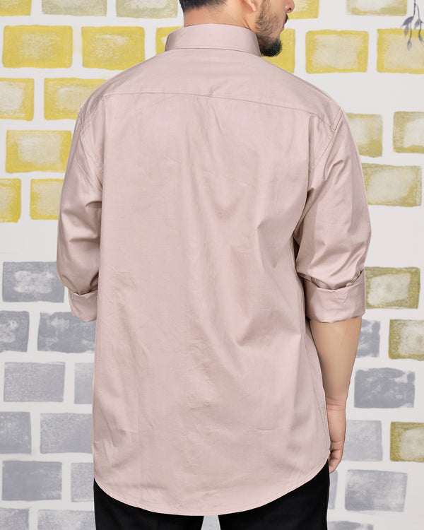 Nickel Peach Eagle Embroidered Super Soft Premium Cotton Designer Shirt
