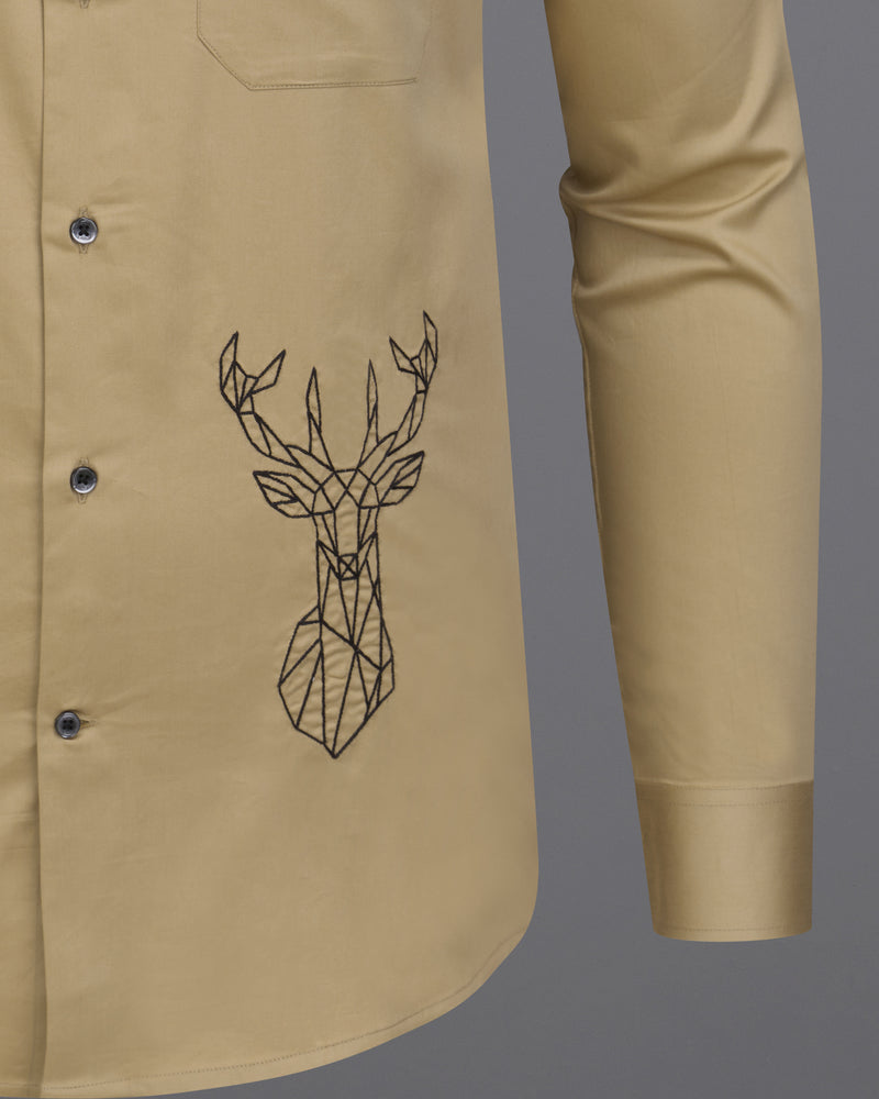 Bronco Brown with Deer Embroidered Super Soft Premium Cotton Designer Shirt  8733-BLK-E011-38,8733-BLK-E011-H-38,8733-BLK-E011-39,8733-BLK-E011-H-39,8733-BLK-E011-40,8733-BLK-E011-H-40,8733-BLK-E011-42,8733-BLK-E011-H-42,8733-BLK-E011-44,8733-BLK-E011-H-44,8733-BLK-E011-46,8733-BLK-E011-H-46,8733-BLK-E011-48,8733-BLK-E011-H-48,8733-BLK-E011-50,8733-BLK-E011-H-50,8733-BLK-E011-52,8733-BLK-E011-H-52