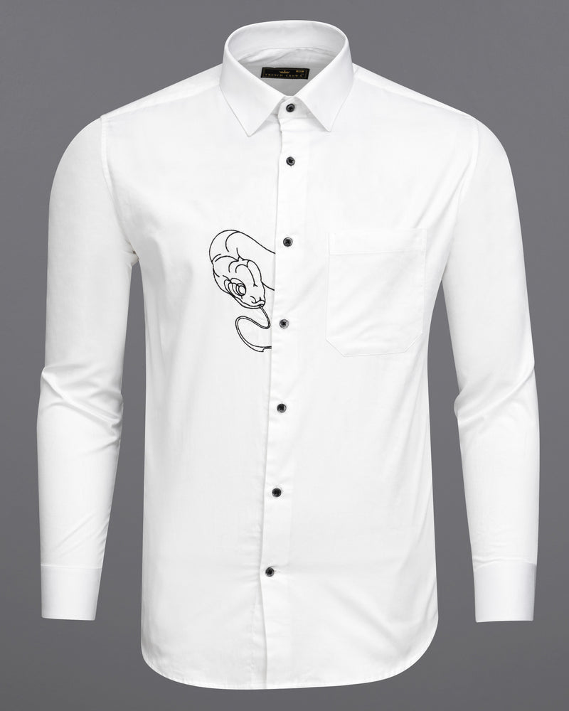 Bright White Snake Embroidered Super Soft Premium Cotton Designer Shirt  8735-BLK-E012-38,8735-BLK-E012-H-38,8735-BLK-E012-39,8735-BLK-E012-H-39,8735-BLK-E012-40,8735-BLK-E012-H-40,8735-BLK-E012-42,8735-BLK-E012-H-42,8735-BLK-E012-44,8735-BLK-E012-H-44,8735-BLK-E012-46,8735-BLK-E012-H-46,8735-BLK-E012-48,8735-BLK-E012-H-48,8735-BLK-E012-50,8735-BLK-E012-H-50,8735-BLK-E012-52,8735-BLK-E012-H-52