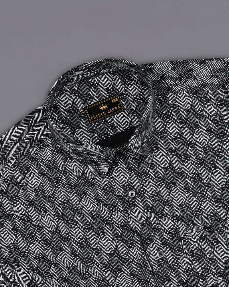 Jade Black with Gravel Gray Sanganeri Block Printed Royal Oxford Shirt  8743-BLK-38,8743-BLK-H-38,8743-BLK-39,8743-BLK-H-39,8743-BLK-40,8743-BLK-H-40,8743-BLK-42,8743-BLK-H-42,8743-BLK-44,8743-BLK-H-44,8743-BLK-46,8743-BLK-H-46,8743-BLK-48,8743-BLK-H-48,8743-BLK-50,8743-BLK-H-50,8743-BLK-52,8743-BLK-H-52