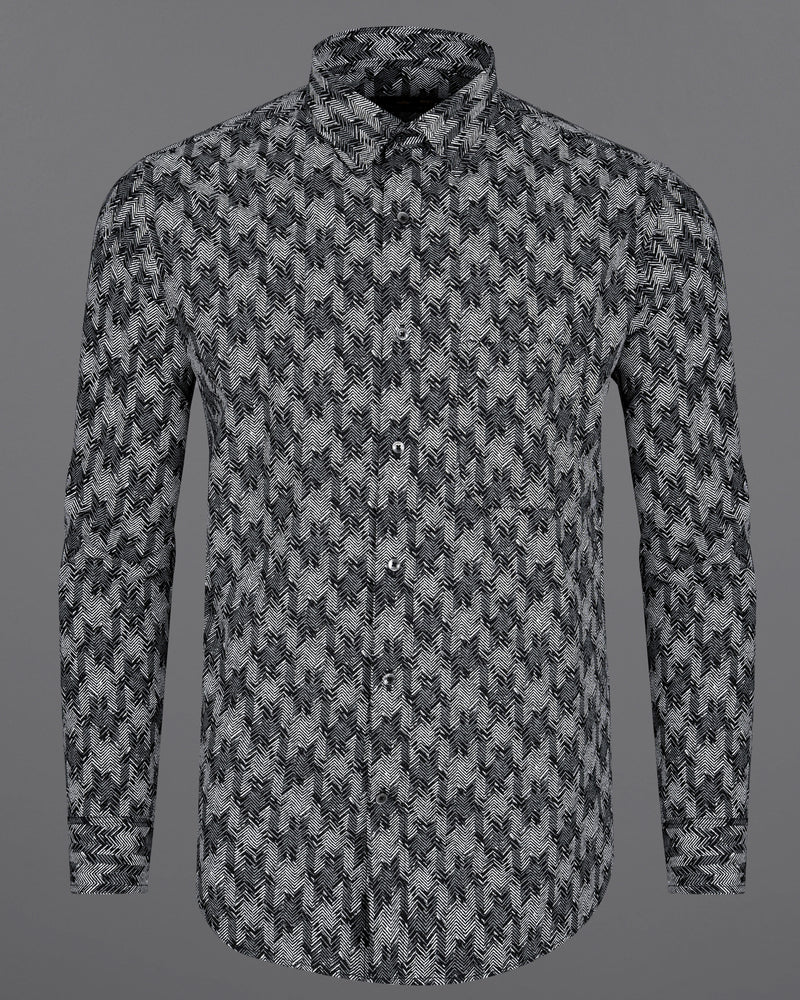 Jade Black with Gravel Gray Sanganeri Block Printed Royal Oxford Shirt  8743-BLK-38,8743-BLK-H-38,8743-BLK-39,8743-BLK-H-39,8743-BLK-40,8743-BLK-H-40,8743-BLK-42,8743-BLK-H-42,8743-BLK-44,8743-BLK-H-44,8743-BLK-46,8743-BLK-H-46,8743-BLK-48,8743-BLK-H-48,8743-BLK-50,8743-BLK-H-50,8743-BLK-52,8743-BLK-H-52