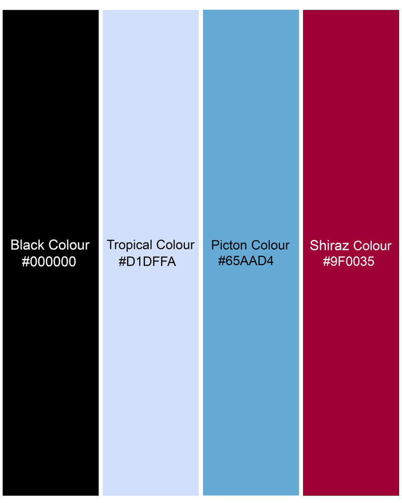 Jade Black with Tropical Blue Multicolour Striped Premium Tencel Shirt  8752-BLK-38,8752-BLK-H-38,8752-BLK-39,8752-BLK-H-39,8752-BLK-40,8752-BLK-H-40,8752-BLK-42,8752-BLK-H-42,8752-BLK-44,8752-BLK-H-44,8752-BLK-46,8752-BLK-H-46,8752-BLK-48,8752-BLK-H-48,8752-BLK-50,8752-BLK-H-50,8752-BLK-52,8752-BLK-H-52