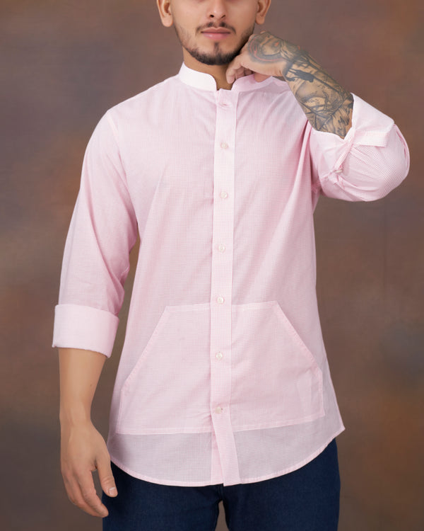 Azalea Pink and White Premium Cotton Shirt