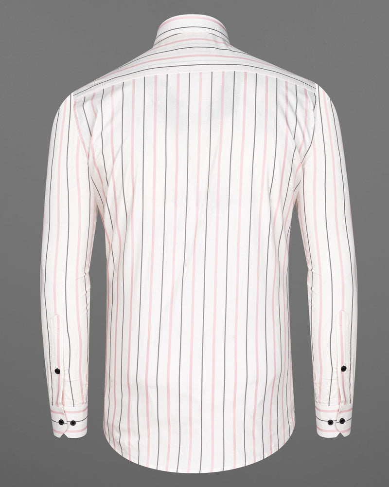 Alabaster Off White Multicolour Striped Twill Premium Cotton Shirt  8793-BLK-38,8793-BLK-H-38,8793-BLK-39,8793-BLK-H-39,8793-BLK-40,8793-BLK-H-40,8793-BLK-42,8793-BLK-H-42,8793-BLK-44,8793-BLK-H-44,8793-BLK-46,8793-BLK-H-46,8793-BLK-48,8793-BLK-H-48,8793-BLK-50,8793-BLK-H-50,8793-BLK-52,8793-BLK-H-52