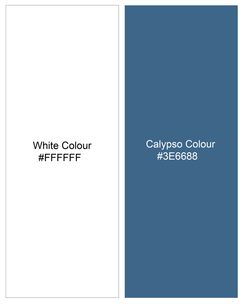 Calypso Blue and White Paisley Printed Super Soft Premium Cotton Shirt  8798-BLE-38,8798-BLE-H-38,8798-BLE-39,8798-BLE-H-39,8798-BLE-40,8798-BLE-H-40,8798-BLE-42,8798-BLE-H-42,8798-BLE-44,8798-BLE-H-44,8798-BLE-46,8798-BLE-H-46,8798-BLE-48,8798-BLE-H-48,8798-BLE-50,8798-BLE-H-50,8798-BLE-52,8798-BLE-H-52
