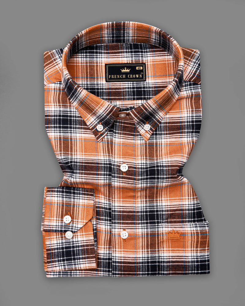 Terra Cotta Brown and Mirage Black Plaid Flannel Shirt  8805-BD-38,8805-BD-H-38,8805-BD-39,8805-BD-H-39,8805-BD-40,8805-BD-H-40,8805-BD-42,8805-BD-H-42,8805-BD-44,8805-BD-H-44,8805-BD-46,8805-BD-H-46,8805-BD-48,8805-BD-H-48,8805-BD-50,8805-BD-H-50,8805-BD-52,8805-BD-H-52