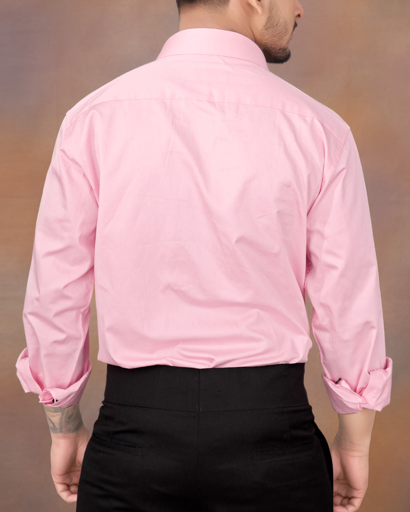 Azalea Pink Snake Pleated Super Soft Premium Cotton Tuxedo Shirt