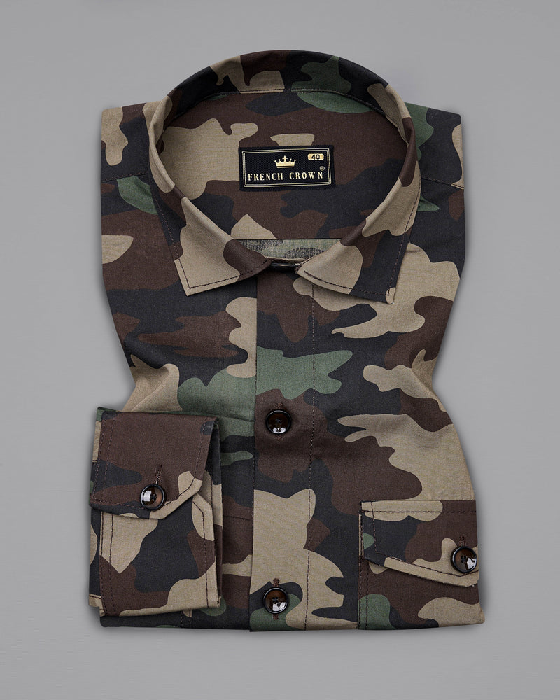 Bronco Brown with Ironside Green Camouflage Printed Royal Oxford Designer Overshirt 8932-BLK-P327-38, 8932-BLK-P327-H-38, 8932-BLK-P327-39, 8932-BLK-P327-H-39, 8932-BLK-P327-40, 8932-BLK-P327-H-40, 8932-BLK-P327-42, 8932-BLK-P327-H-42, 8932-BLK-P327-44, 8932-BLK-P327-H-44, 8932-BLK-P327-46, 8932-BLK-P327-H-46, 8932-BLK-P327-48, 8932-BLK-P327-H-48, 8932-BLK-P327-50, 8932-BLK-P327-H-50, 8932-BLK-P327-52, 8932-BLK-P327-H-52