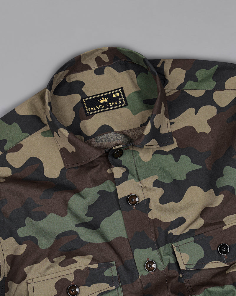 Bronco Brown with Ironside Green Camouflage Printed Royal Oxford Designer Overshirt 8932-BLK-P327-38, 8932-BLK-P327-H-38, 8932-BLK-P327-39, 8932-BLK-P327-H-39, 8932-BLK-P327-40, 8932-BLK-P327-H-40, 8932-BLK-P327-42, 8932-BLK-P327-H-42, 8932-BLK-P327-44, 8932-BLK-P327-H-44, 8932-BLK-P327-46, 8932-BLK-P327-H-46, 8932-BLK-P327-48, 8932-BLK-P327-H-48, 8932-BLK-P327-50, 8932-BLK-P327-H-50, 8932-BLK-P327-52, 8932-BLK-P327-H-52