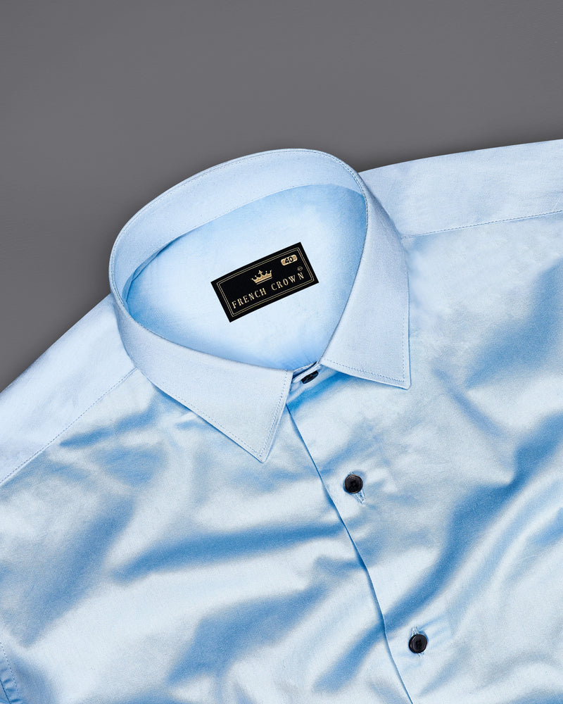 Spindle Blue Fish Embroidered Super Soft Premium Cotton Shirt