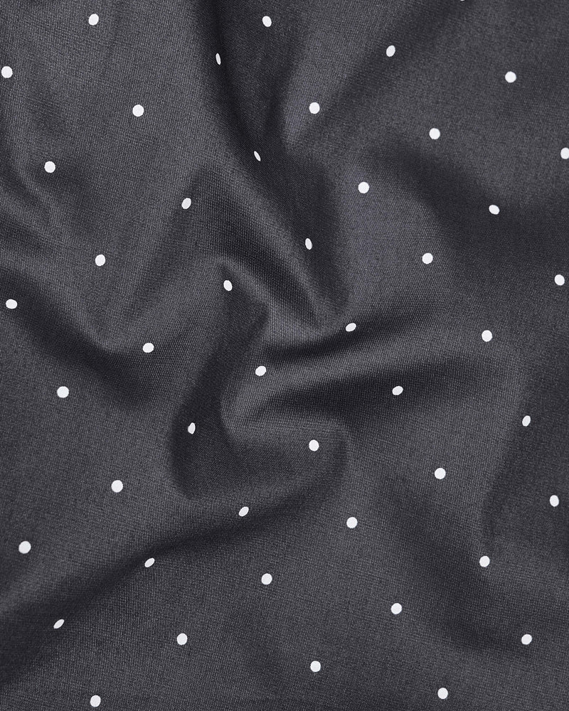 Gravel Gray Polka Dotted Premium Cotton Designer Shirt