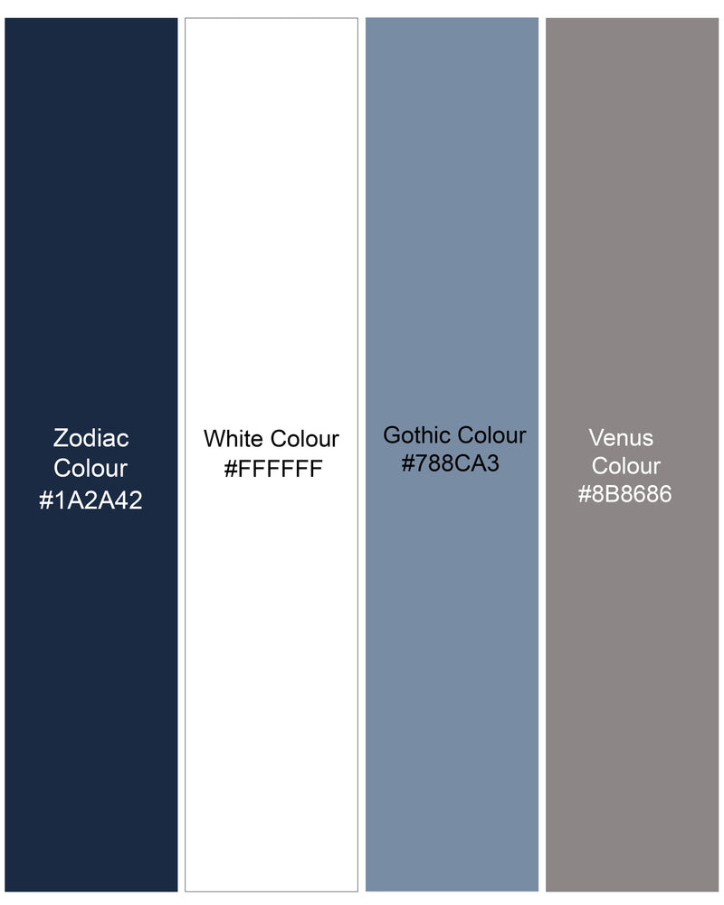 Zodiac Blue with White Chambray Bohemian Textured Shirt