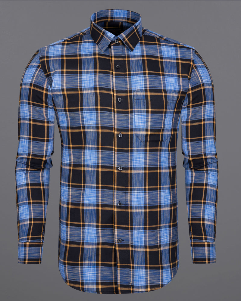 Periwinkle Blue with Black Twill Plaid Premium Cotton Shirt 9085-BLK-38, 9085-BLK-H-38, 9085-BLK-39, 9085-BLK-H-39, 9085-BLK-40, 9085-BLK-H-40, 9085-BLK-42, 9085-BLK-H-42, 9085-BLK-44, 9085-BLK-H-44, 9085-BLK-46, 9085-BLK-H-46, 9085-BLK-48, 9085-BLK-H-48, 9085-BLK-50, 9085-BLK-H-50, 9085-BLK-52, 9085-BLK-H-52