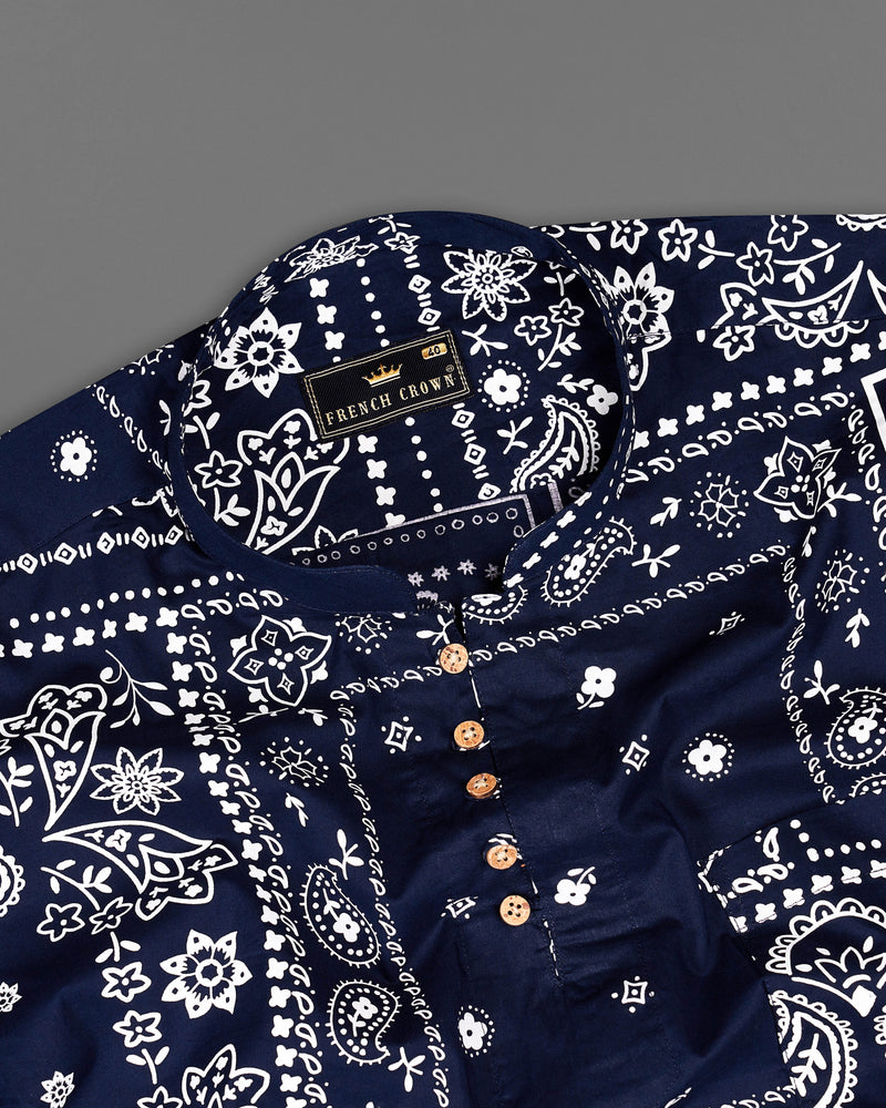 Mirage Navy Blue with Paisley Printed Premium Cotton Kurta Shirt 9115-KS-38,9115-KS-H-38,9115-KS-39,9115-KS-H-39,9115-KS-40,9115-KS-H-40,9115-KS-42,9115-KS-H-42,9115-KS-44,9115-KS-H-44,9115-KS-46,9115-KS-H-46,9115-KS-48,9115-KS-H-48,9115-KS-50,9115-KS-H-50,9115-KS-52,9115-KS-H-52