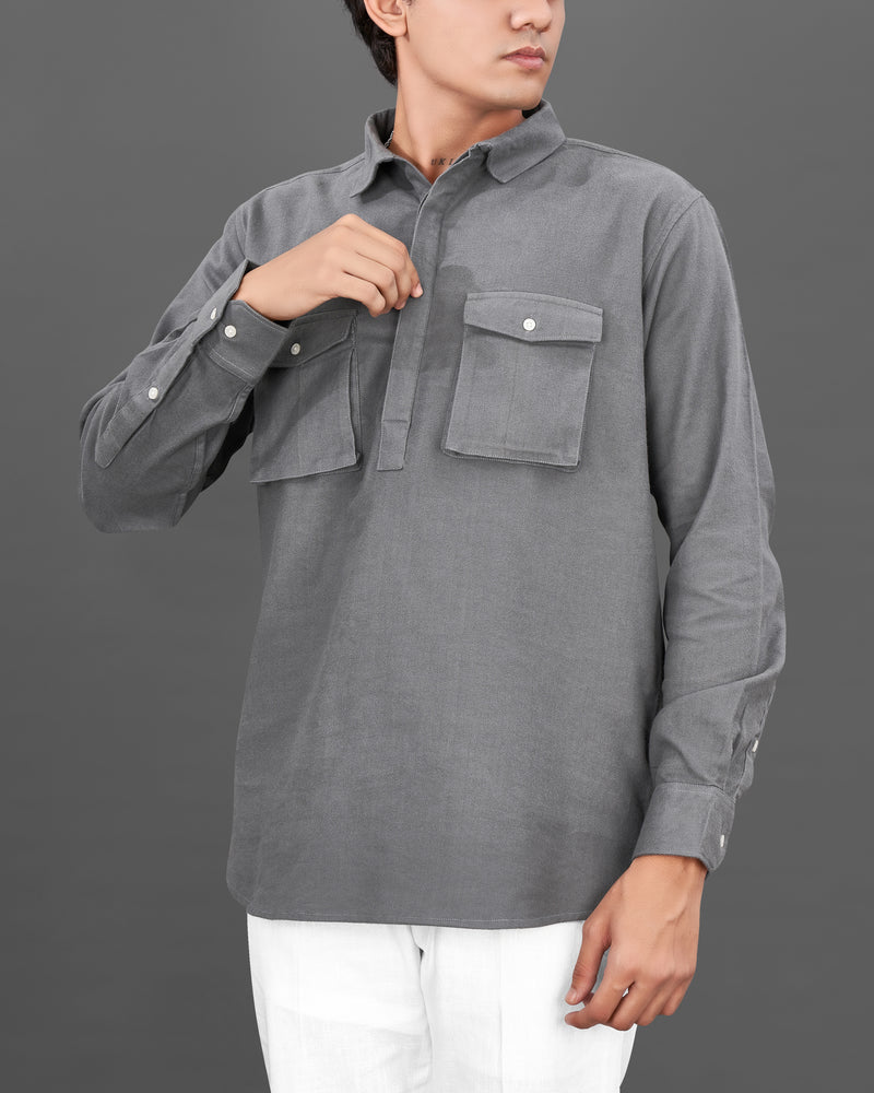 Flint Gray Flannel Designer Shirt