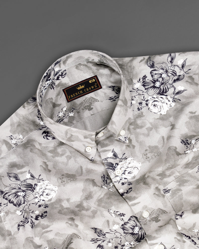 Quill Gray with Floral Printed Premium Tencel Shirt 9208-BD-38, 9208-BD-H-38, 9208-BD-39, 9208-BD-H-39, 9208-BD-40, 9208-BD-H-40, 9208-BD-42, 9208-BD-H-42, 9208-BD-44, 9208-BD-H-44, 9208-BD-46, 9208-BD-H-46, 9208-BD-48, 9208-BD-H-48, 9208-BD-50, 9208-BD-H-50, 9208-BD-52, 9208-BD-H-52