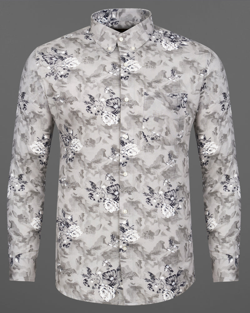 Quill Gray with Floral Printed Premium Tencel Shirt 9208-BD-38, 9208-BD-H-38, 9208-BD-39, 9208-BD-H-39, 9208-BD-40, 9208-BD-H-40, 9208-BD-42, 9208-BD-H-42, 9208-BD-44, 9208-BD-H-44, 9208-BD-46, 9208-BD-H-46, 9208-BD-48, 9208-BD-H-48, 9208-BD-50, 9208-BD-H-50, 9208-BD-52, 9208-BD-H-52