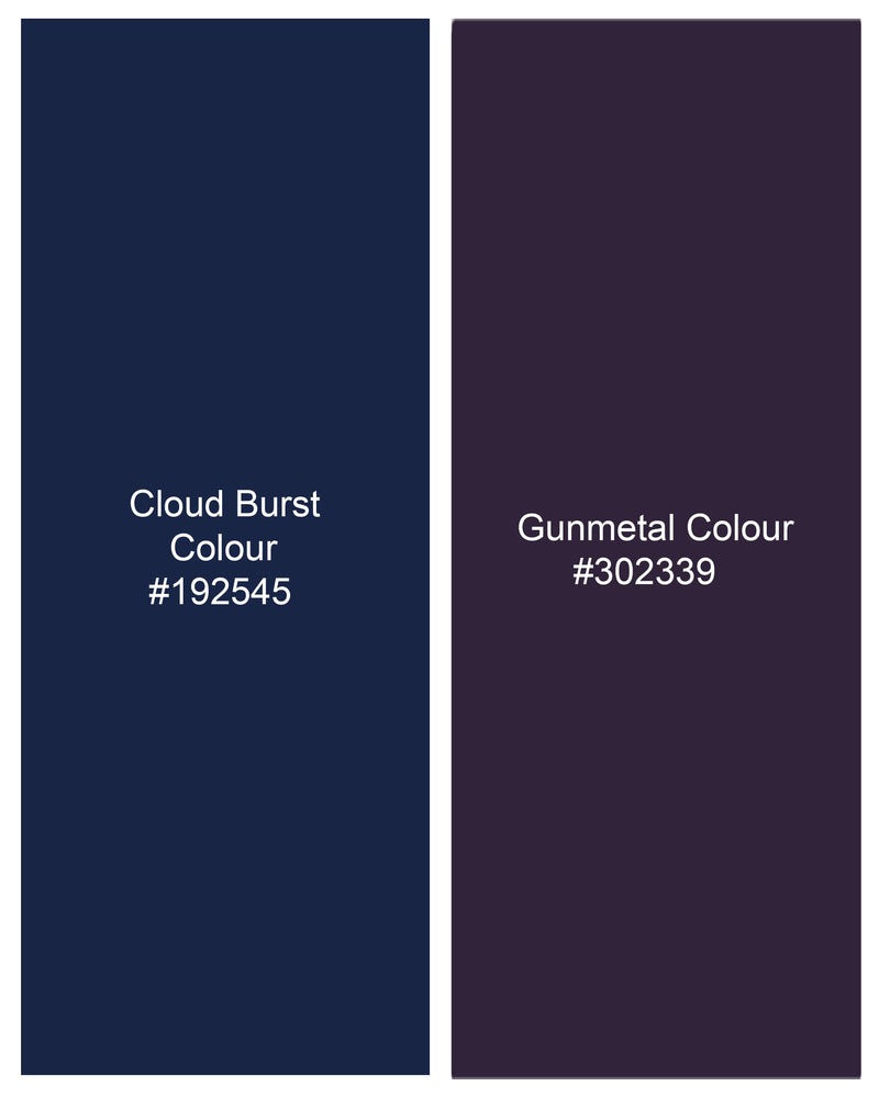 Cloud Burst Blue with Gunmetal Purple Checkered Premium Cotton Shirt 9215-38, 9215-H-38, 9215-39, 9215-H-39, 9215-40, 9215-H-40, 9215-42, 9215-H-42, 9215-44, 9215-H-44, 9215-46, 9215-H-46, 9215-48, 9215-H-48, 9215-50, 9215-H-50, 9215-52, 9215-H-52