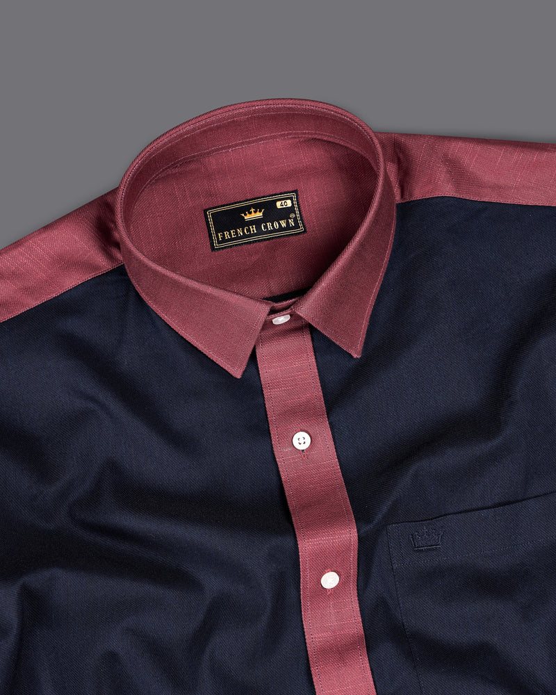 Firefly Navy Blue with Pink Patchwork Twill Premium Cotton Designer Shirt 9220-P207-38, 9220-P207-H-38, 9220-P207-39, 9220-P207-H-39, 9220-P207-40, 9220-P207-H-40, 9220-P207-42, 9220-P207-H-42, 9220-P207-44, 9220-P207-H-44, 9220-P207-46, 9220-P207-H-46, 9220-P207-48, 9220-P207-H-48, 9220-P207-50, 9220-P207-H-50, 9220-P207-52, 9220-P207-H-52