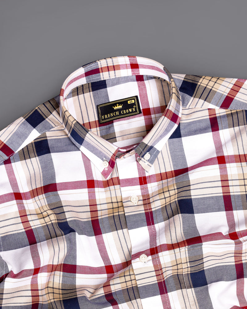 Bright White with Ebony Clay Blue and Pale Taupe Brown Plaid Royal Oxford Shirt 9252-BD-38, 9252-BD-H-38, 9252-BD-39, 9252-BD-H-39, 9252-BD-40, 9252-BD-H-40, 9252-BD-42, 9252-BD-H-42, 9252-BD-44, 9252-BD-H-44, 9252-BD-46, 9252-BD-H-46, 9252-BD-48, 9252-BD-H-48, 9252-BD-50, 9252-BD-H-50, 9252-BD-52, 9252-BD-H-52